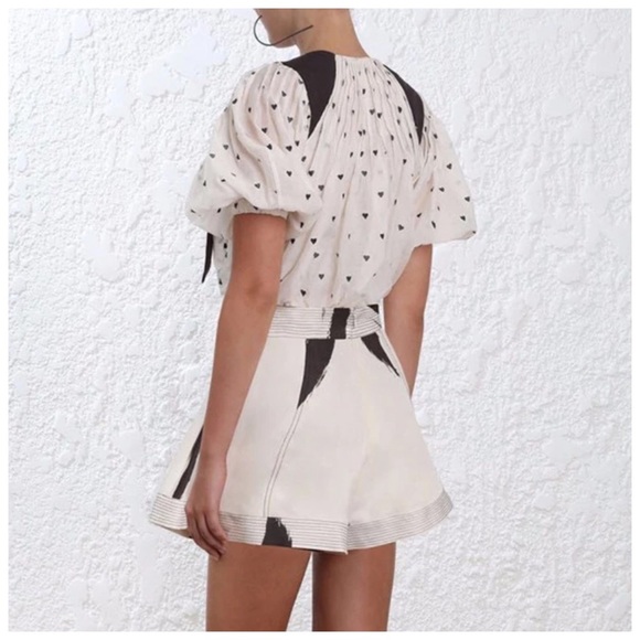 💜 Cream Mixed Media Romper Shorts Set - Picture 4 of 8